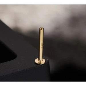14K Solid Gold Internally Threaded Labret Studs - Available in 5mm, 6mm, 8mm, and 10mm for Cartilage, Helix, and Tragus Piercings