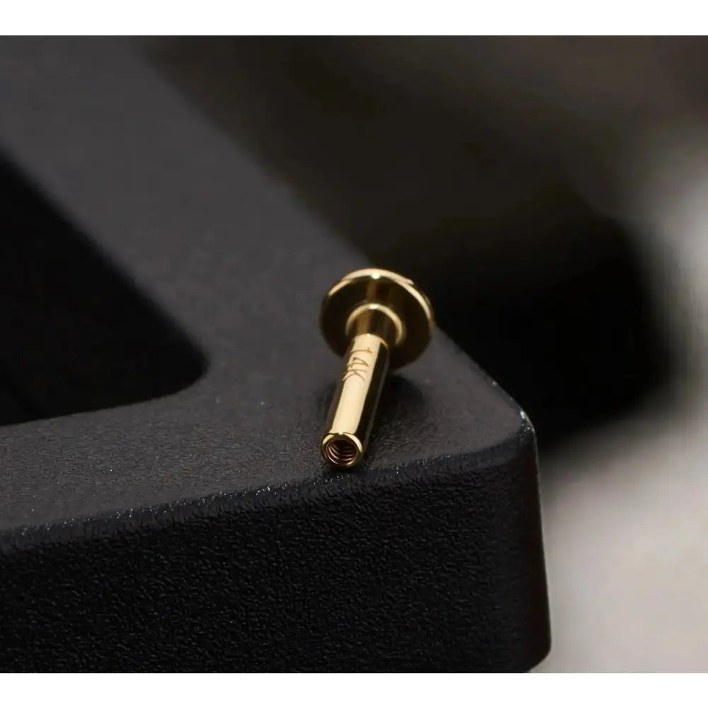 14K Solid Gold Internally Threaded Labret Studs - Available in 5mm, 6mm, 8mm, and 10mm for Cartilage, Helix, and Tragus Piercings