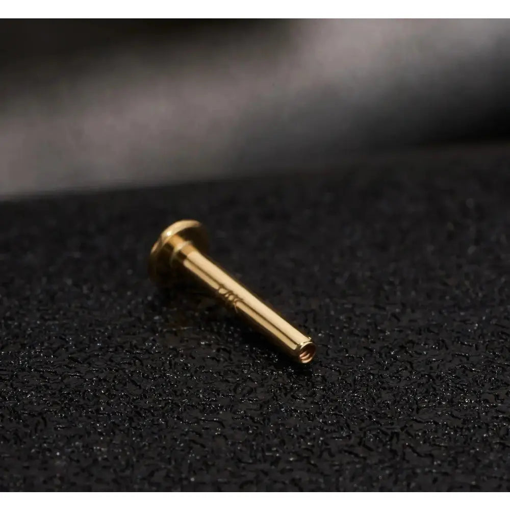 14K Solid Gold Internally Threaded Labret Studs - Available in 5mm, 6mm, 8mm, and 10mm for Cartilage, Helix, and Tragus Piercings