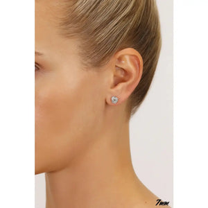 14K Solid Gold Love Knot Stud Earrings - 7mm Polished Design for Love and Unity.