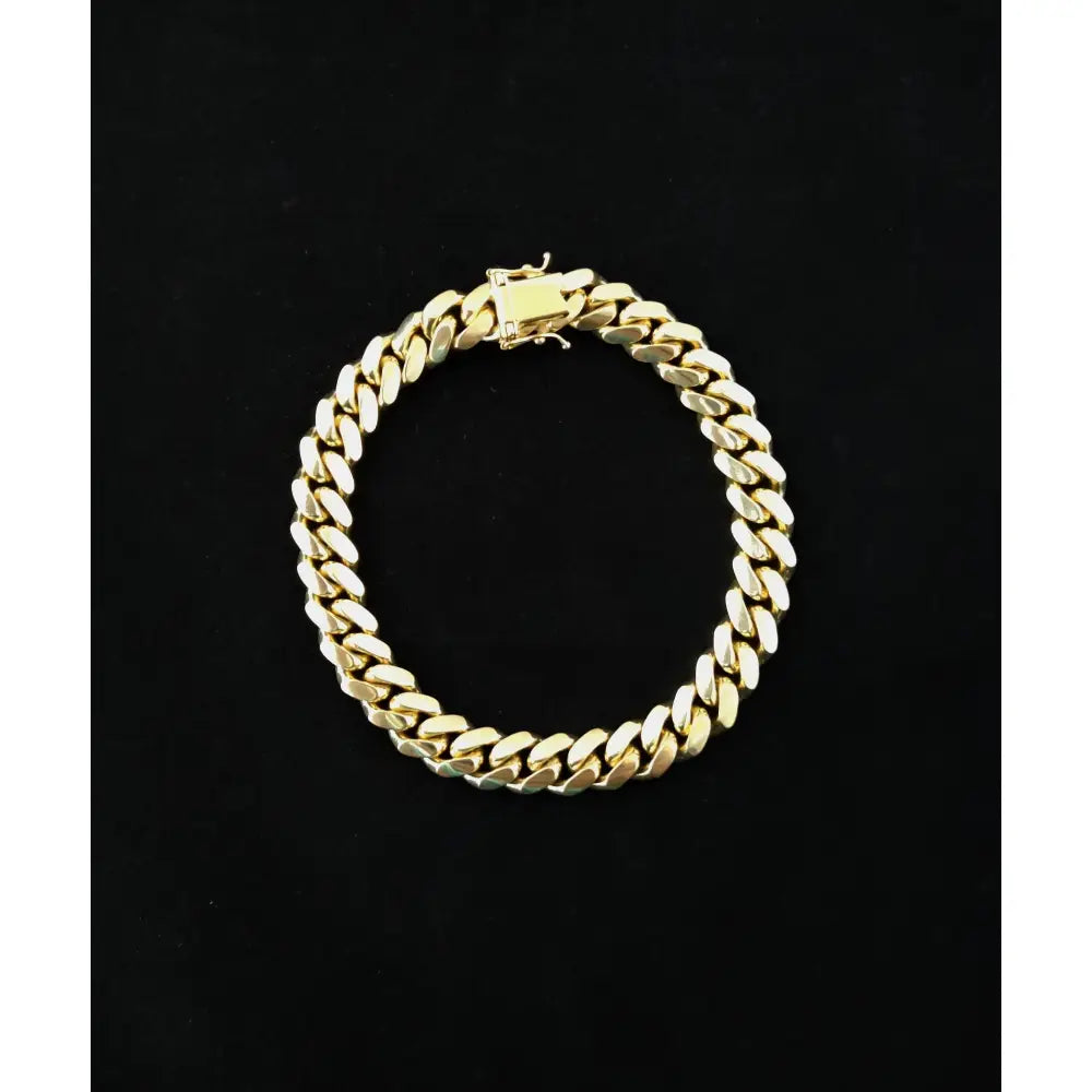 14K SOLID Gold Miami Cuban Chain Bracelet, Box Clasp Lock, Heavy Real 14K 3Mm-10Mm Yellow Gold,14K Bracelet, 14K Gold Miami Cuban Bracelet
