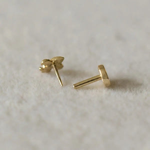 14K Solid Gold Rainbow Stud Earrings – Secure Screw Back Helix Cartilage Jewelry.