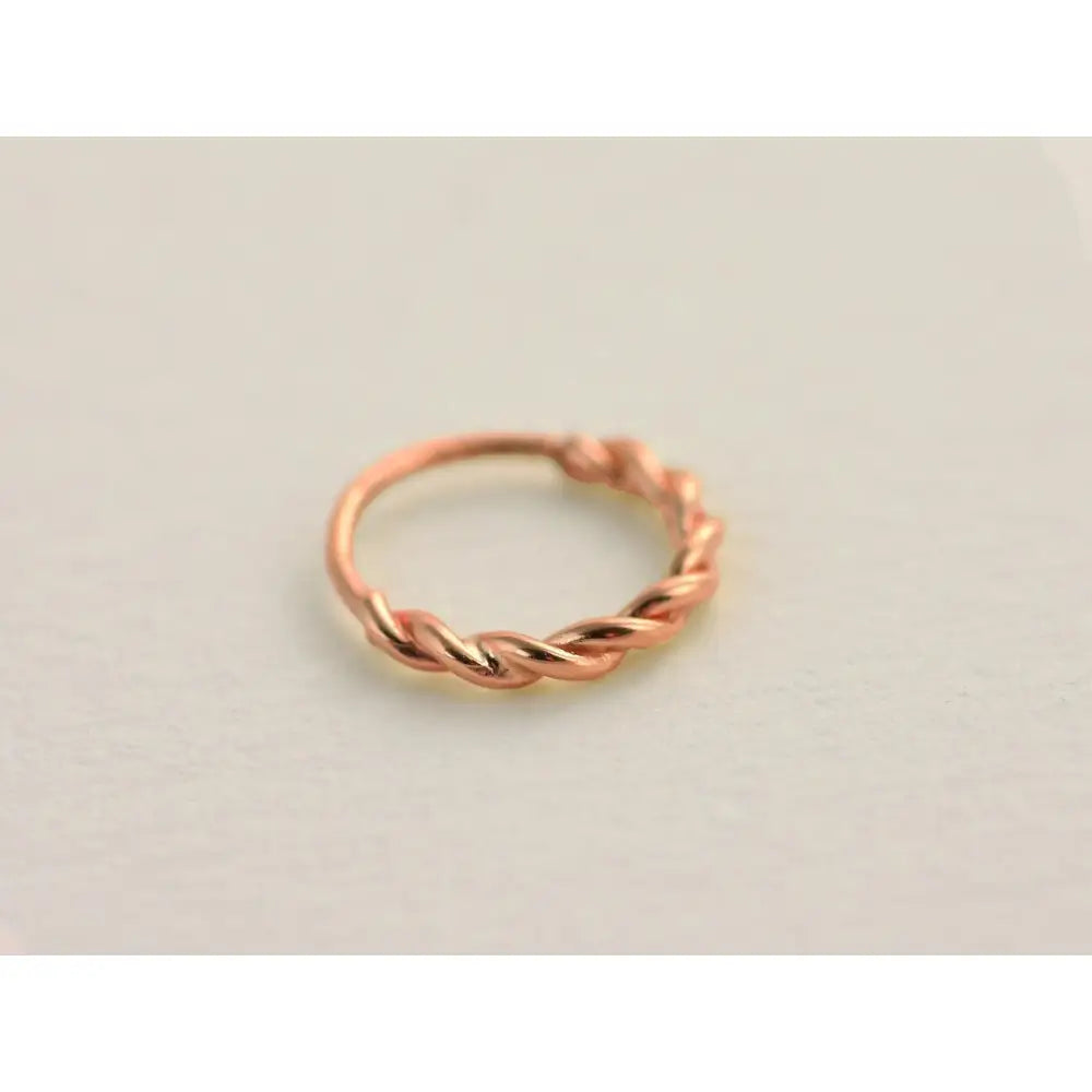 14K Solid Gold Snug Fit Helix Hoop - Elegant Tragus Cartilage Piercing Ring.