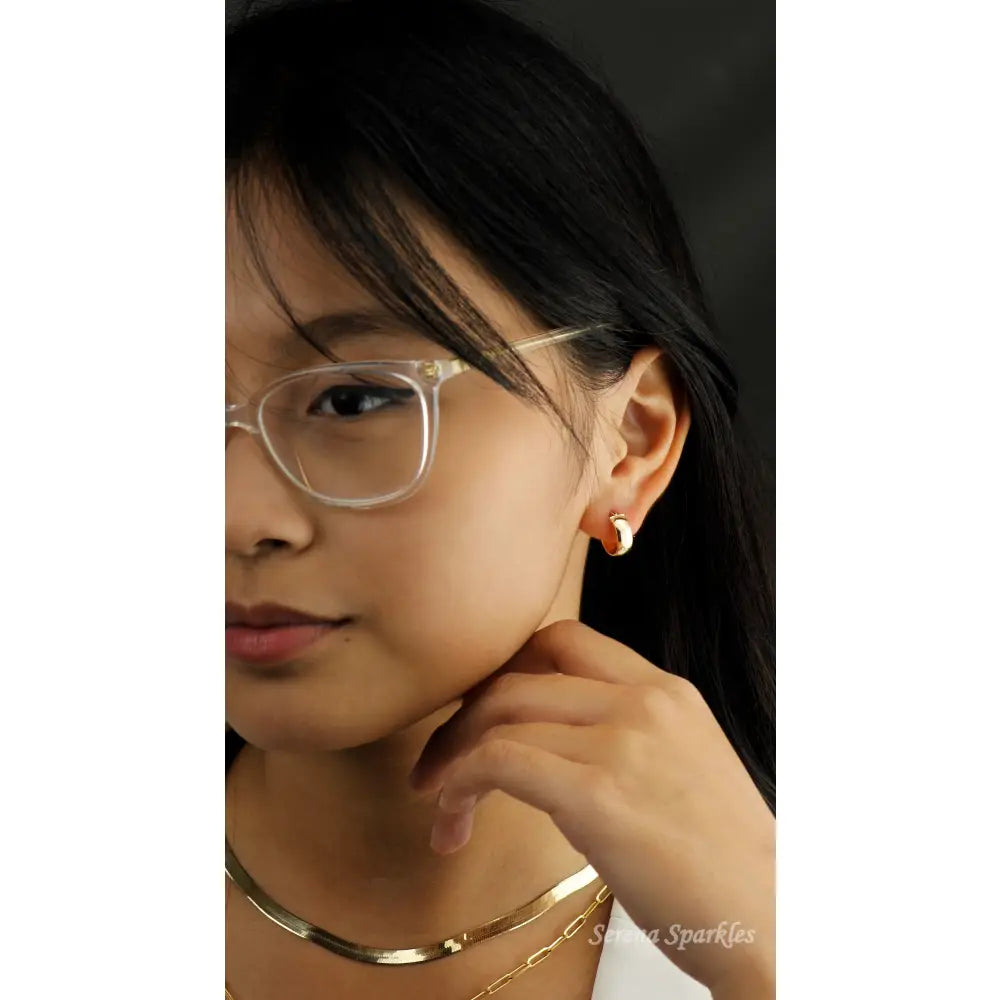 14K Solid Gold Thick Hoops, Real Gold Hoop Earrings, Everyday Minimalist Hoop Earrings, Gold Thick Hoops, Chunky Gold Hoops, 10Mm Gold Hoops