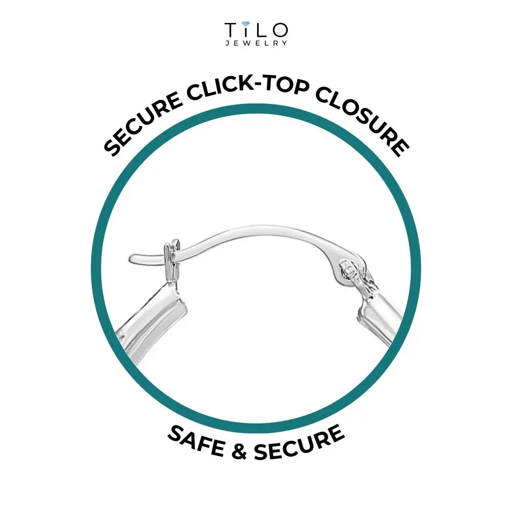 14K White Gold Classy Diamond-Cut Hoop Earrings, Hand Engraved Special Quality Hoops, Made in the USA, by TILO Jewelry