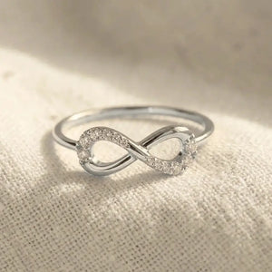 14K White Gold Diamond Infinity Ring - 0.14Ctw Elegant Forever Love Gift for Her, Perfect for Anniversaries & Everyday Wear.