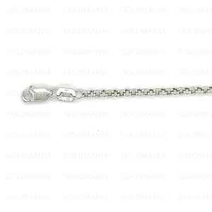 14K White Gold round Link Anklet - 2.0Mm, 10 Inch