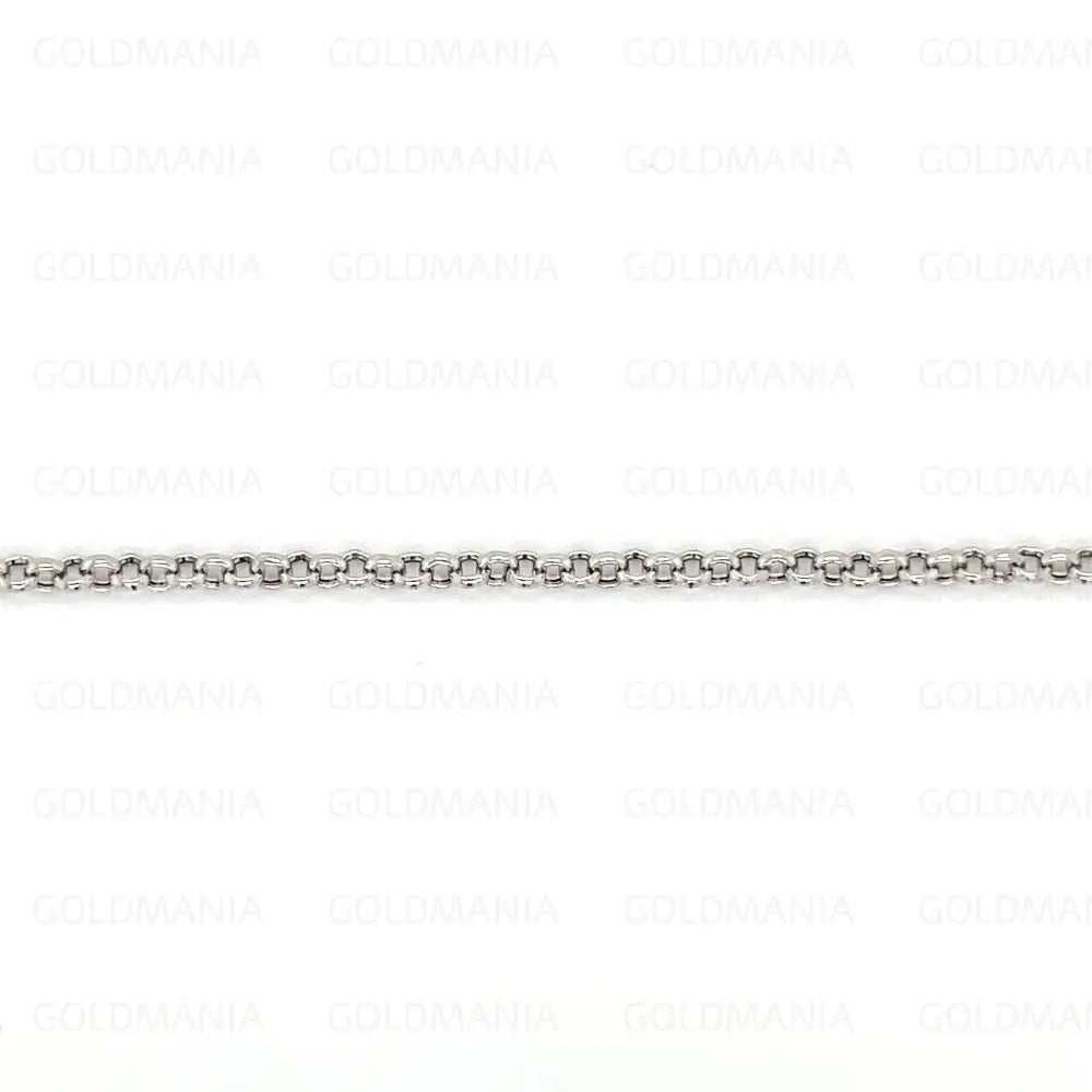 14K White Gold round Link Anklet - 2.0Mm, 10 Inch