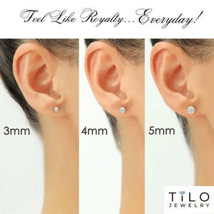 14K White Gold Sparkle Ball Stud Earrings, Hand Engraved Diamond-Cuts