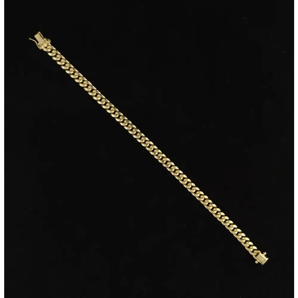 14K Yellow Gold 5.8Mm Miami Cuban Chain Bracelet Box Clasp Lock Real 14K Yellow Gold, Men and Women,14K Gold Bracelet, 14K Gold Miami Cuban