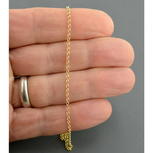 14K YELLOW GOLD ANKLET | 1.9MM Wide | round Rolo Link 9 Inch Anklet | Spring Ring Clasp | Free Shipping 1-Day | Gift Box Included