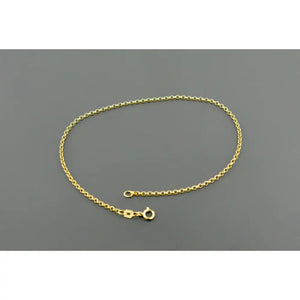 14K YELLOW GOLD ANKLET | 1.9MM Wide | round Rolo Link 9 Inch Anklet | Spring Ring Clasp | Free Shipping 1-Day | Gift Box Included