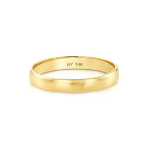 14K Yellow Gold Classic Wedding/Engagement Band Ring, 3Mm Thin