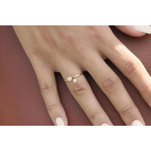 14K Yellow Gold Cute Kitty Ring – Perfect Gift for Cat Lovers Birthdays, Anniversaries & Everyday Wear.