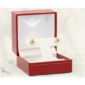 14K Yellow Gold Diamond Cut Sparkle Ball Stud Earrings