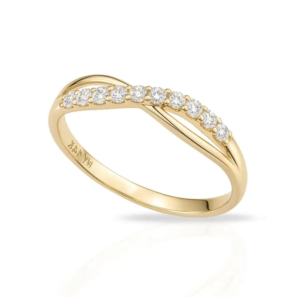 14K Yellow Gold Diamond Infinity Ring – Timeless 0.16ctw Forever Love Gift for Her, Perfect for Anniversaries & Romantic Occasions.
