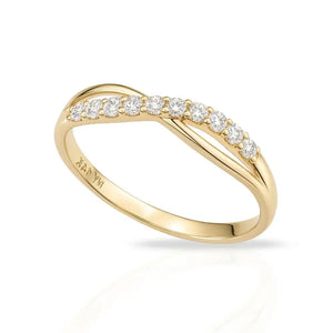 14K Yellow Gold Diamond Infinity Ring – Timeless 0.16ctw Forever Love Gift for Her, Perfect for Anniversaries & Romantic Occasions.