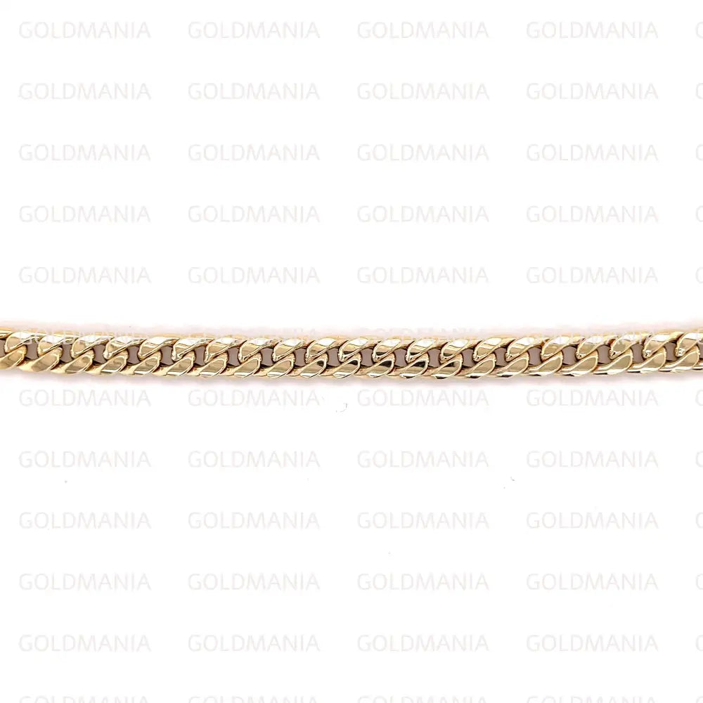 14K Yellow Gold Miami Cuban Link Chain Necklace: 16-14" Adjustable Curb Chain