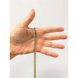 14K Yellow Gold Miami Cuban Link Chain Necklace: 16-14" Adjustable Curb Chain