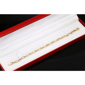 14K Yellow Gold Paperclip Bracelet, 7.5 Inches