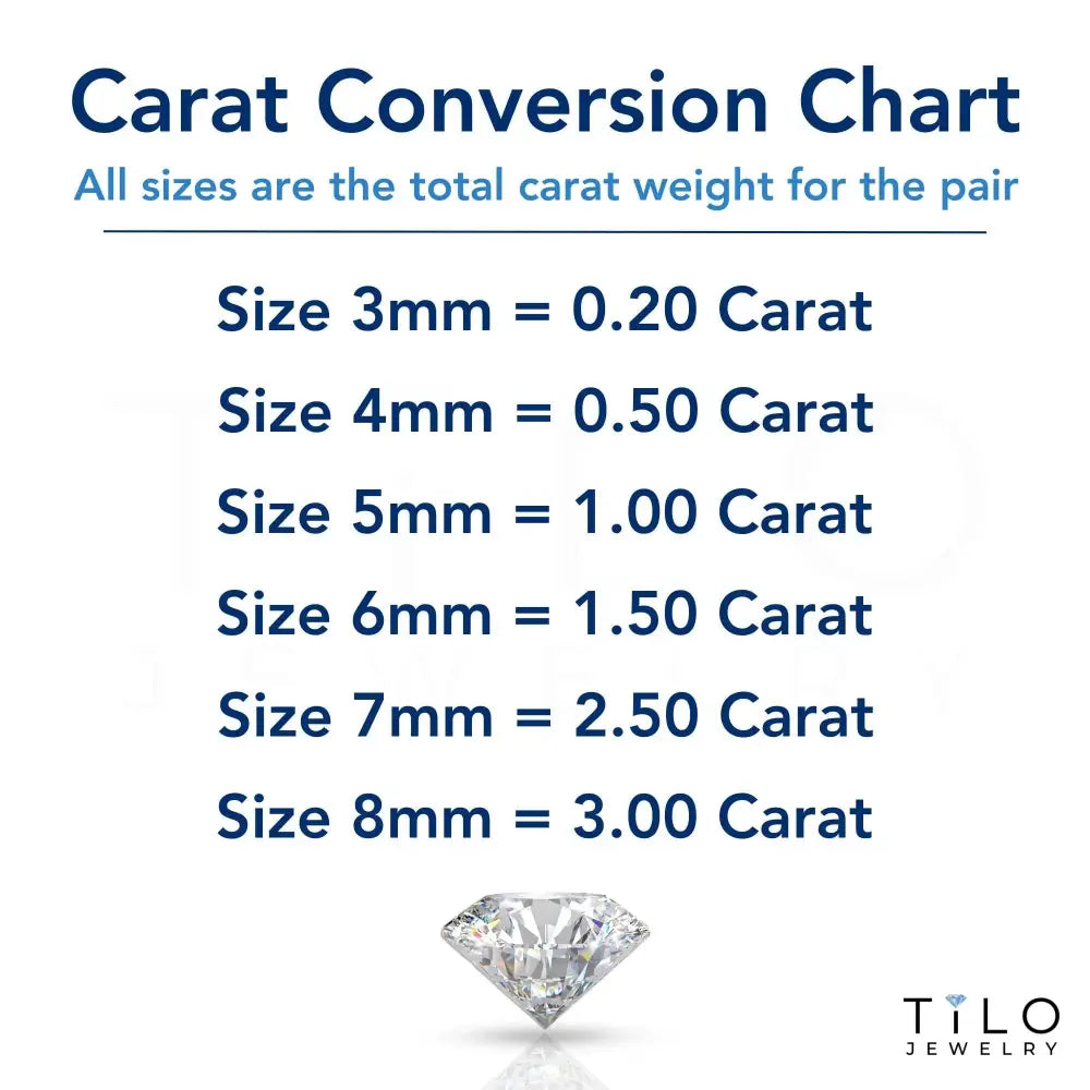 14K Yellow Gold round Simulated Diamond Stud Earrings, Brilliant CZ Studs, Basket Set, Classic Screwback Studs, Unisex, by TILO Jewelry
