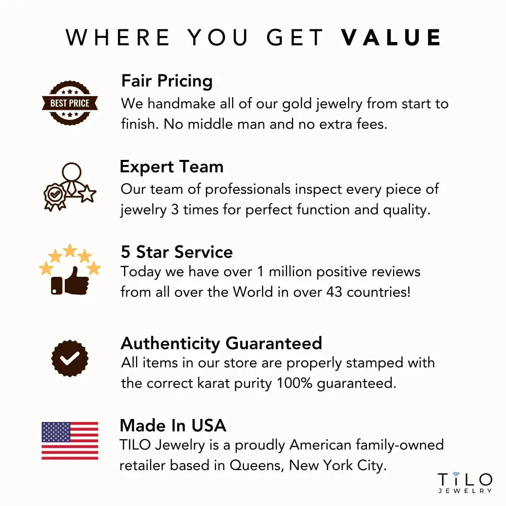 14K Yellow Gold Solitaire round Cubic Zirconia Stud Earrings in Secure Screw-Backs, Sleeper Cz Studs, Unisex, by TILO Jewelry