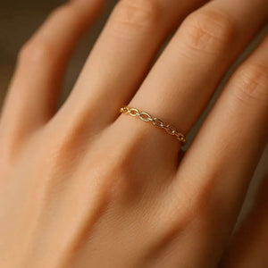 14K Yellow Gold Stackable Cuban Link Ring