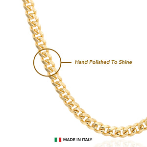 925 Sterling Silver Gold Plated Miami Cuban Link Bracelet, 5Mm Thick