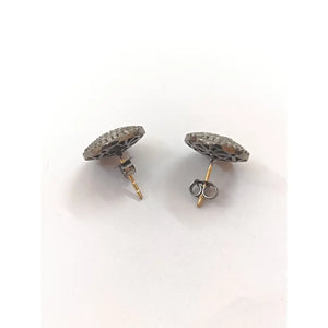 15Mm Pave Diamond Stud Earrings, Sterling Silver, Minimalist Modern Jewelry