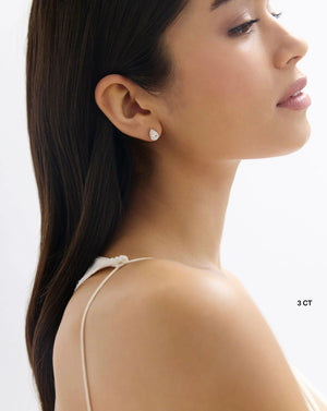 Radiant Pear Lab Diamond Studs.