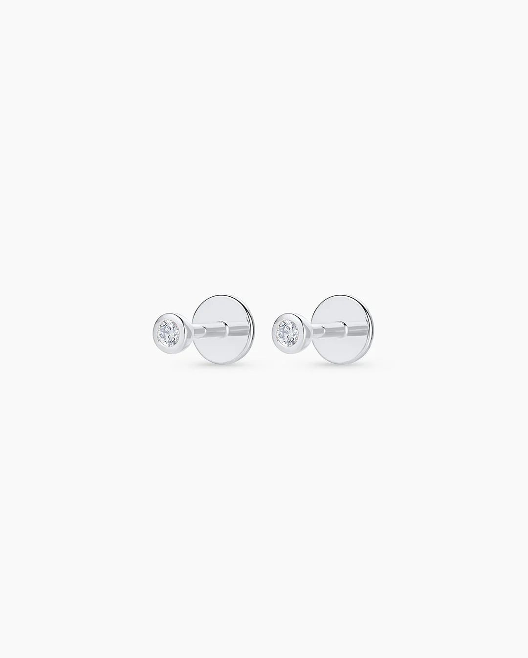 14K Classic Diamond Flat Back Studs