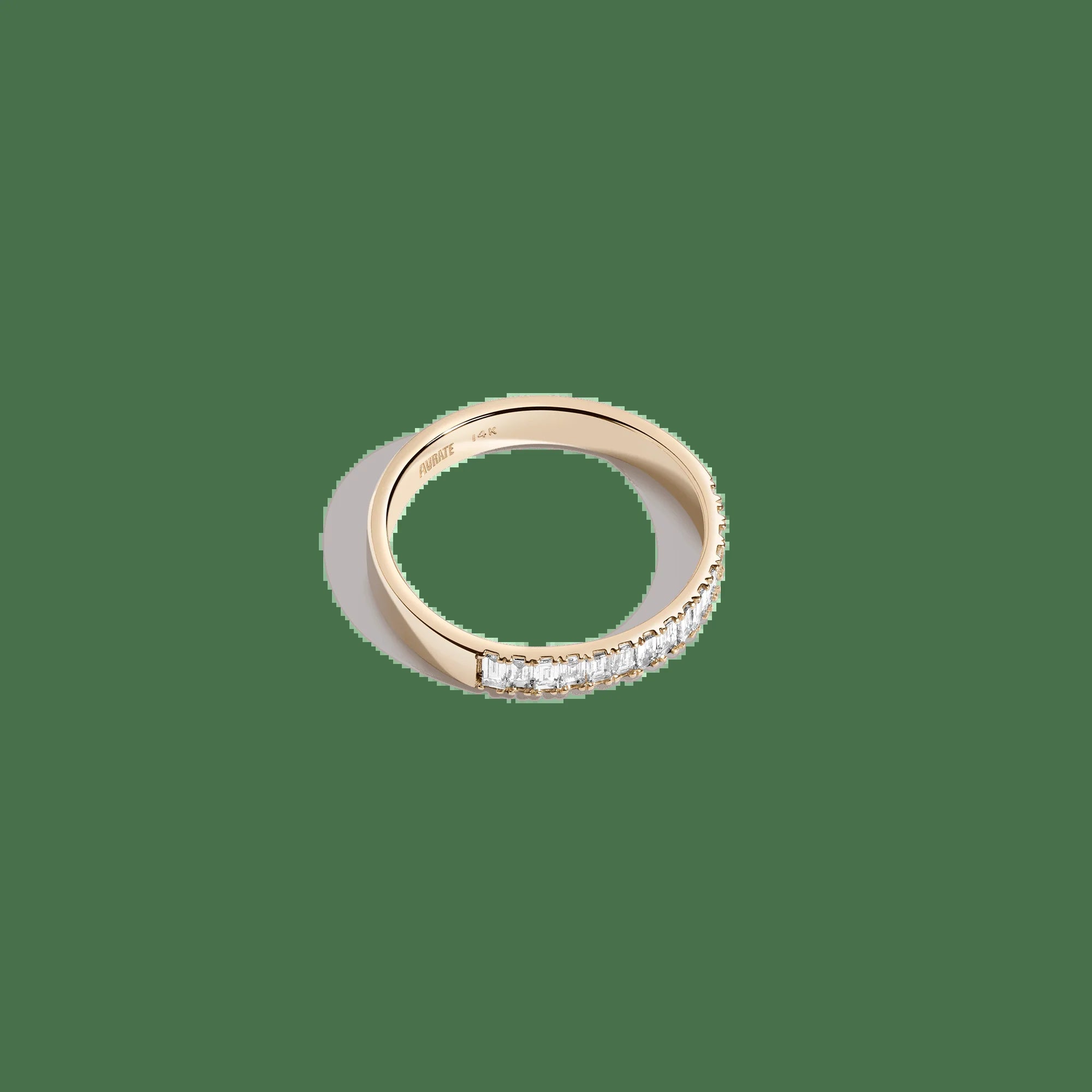 Bold Half Diamond Baguette Ring NikNenz™ Premium Gold & Diamonds