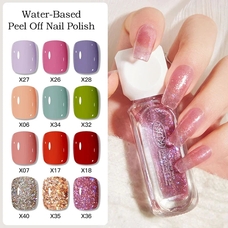 10Ml Peel off Water-Based Starry Nail Polish Fast Drying Long-Lasting Healthy and Brightening Effect No Need Lamp Cure