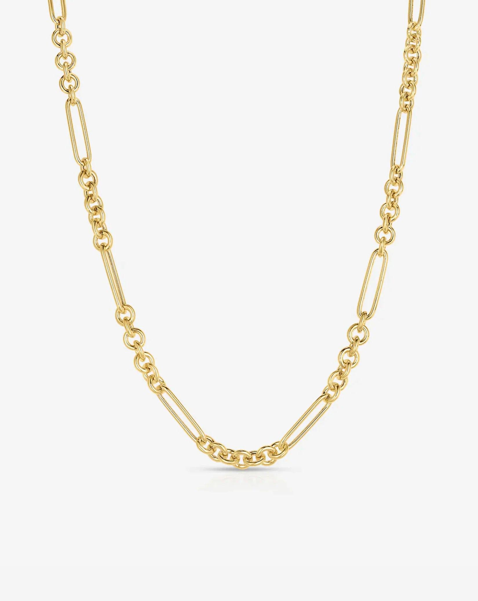 Elegant Mixed Link Chain Necklace for Effortless Style.
