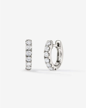 Elegant Petite Jumbo Diamond Huggie Hoops.