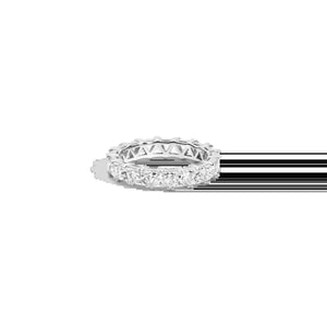 Lab Grown White Sapphire Trillion Eternity Ring NikNenz™ Premium Gold & Diamonds