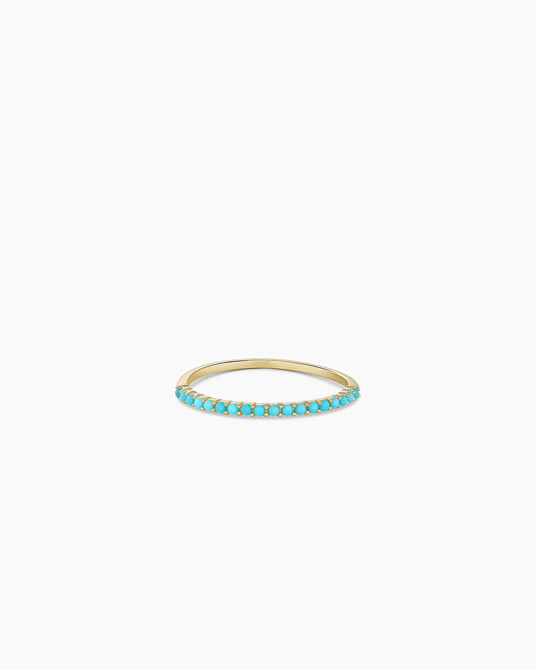 14K Gold Turquoise Row Ring