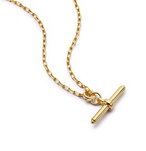 Amulet T Bar Necklace 18Ct Gold Plate