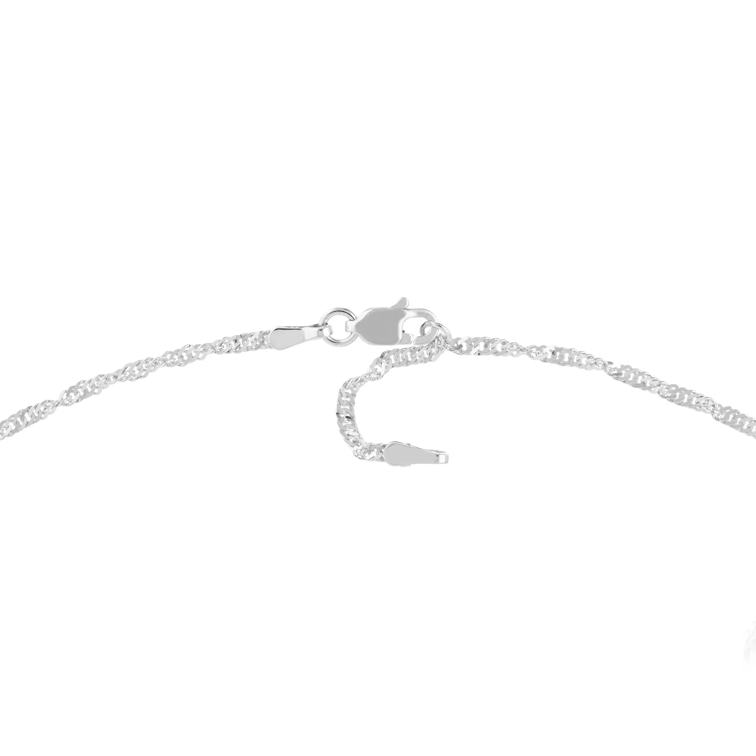 1.7Mm Adjustable Singapore Chain Ankle Anklet REAL 14K White Gold 10"