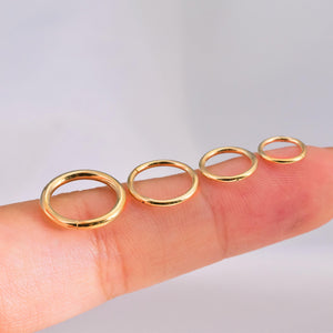 Luxurious 14K Solid Gold Seamless Hinged Clicker Hoop for Tragus, Helix, Conch, Nose, and Earlobe Piercings.