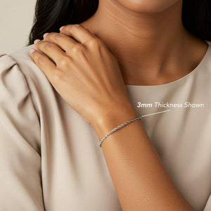 Solid Sterling Silver Rope Chain Bracelet