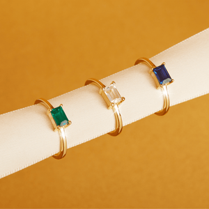 Birthstone Baguette Ring - Garnet NikNenz™ Premium Gold & Diamonds