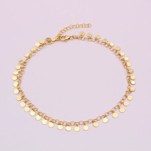 18Ct Gold Vermeil Multi Disc Anklet