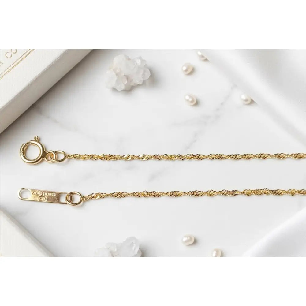 18K Gold Anklet (750/1000) Singapore Link – Solid Yellow Gold Ankle Chain – 18-Karat Women'S Ankle Bracelet – Gift for Women