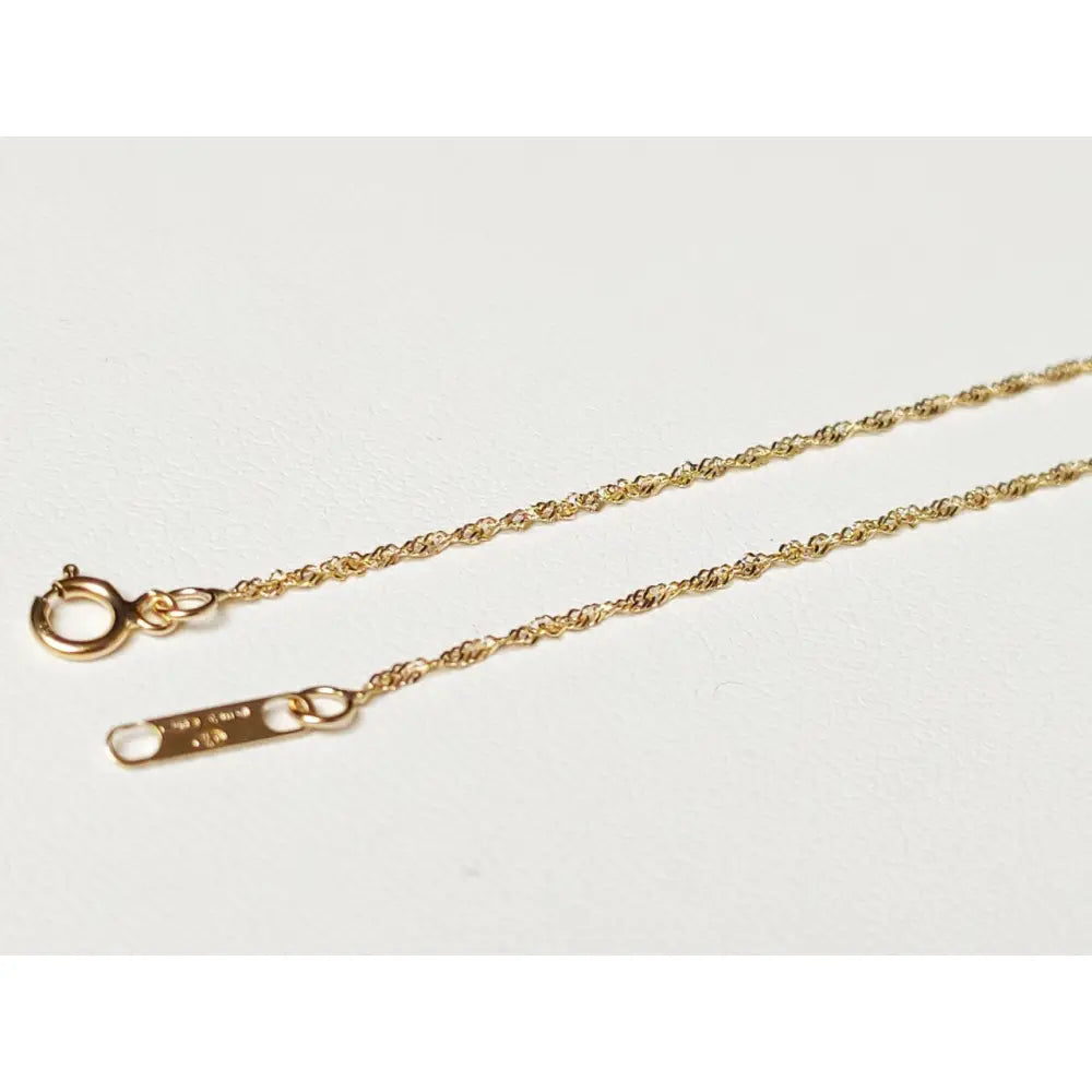 18K Gold Anklet (750/1000) Singapore Link – Solid Yellow Gold Ankle Chain – 18-Karat Women'S Ankle Bracelet – Gift for Women