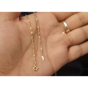 18K Gold Anklet (750/1000) Singapore Link – Solid Yellow Gold Ankle Chain – 18-Karat Women'S Ankle Bracelet – Gift for Women