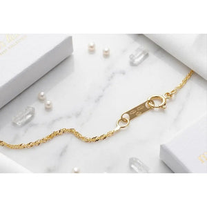18K Gold Anklet (750/1000) Singapore Link – Solid Yellow Gold Ankle Chain – 18-Karat Women'S Ankle Bracelet – Gift for Women