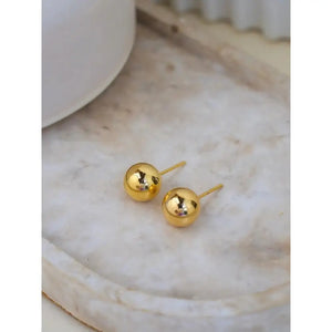 18K Gold Coated Ball Earrings