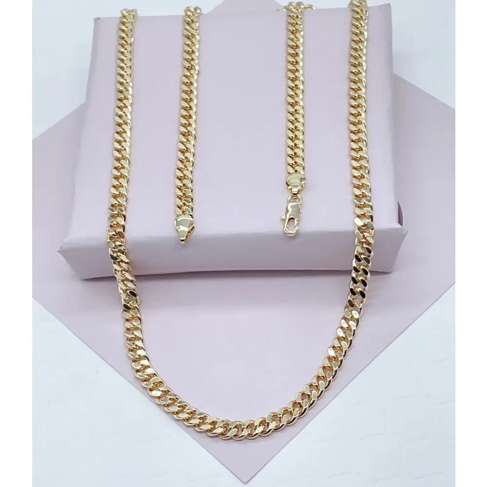 18K Gold Filled Cuban Link Chain: 6Mm Miami Curb Necklace