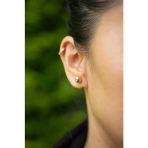 18K Solid Gold Ball Stud Earrings, 7Mm Dainty Minimalist Earrings, Everyday Jewelry, Gift for Her